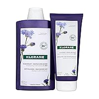 Klorane Plant-Based Purple Shampoo with Centaury, Brightens Blonde, Platinum, Silver, Gray or White Hair, Neutralizes Unwanted Yellow and Copper Tones, Paraben, Silicone and Sulfate Free