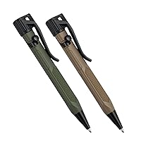 Rite in the Rain Weatherproof Olive Drab and Flat Dark Earth Mini Bolt-Action Pens - Black Ink, 2 Pack (No. TAC20)