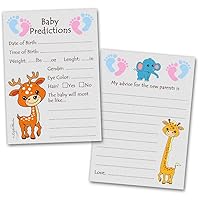 Leigha Marina Baby Shower Predictions Guessing Game and Advice Notes for New Parents - Unisex - 40 Cards
