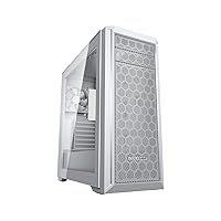 COUGAR MX330-G Pro White Mid Tower PC Gaming Case - Mini ITX/Micro ATX/ATX, Tempered Glass, 120mm ARGB White Fan Pre-Installed, Water Cooling Support