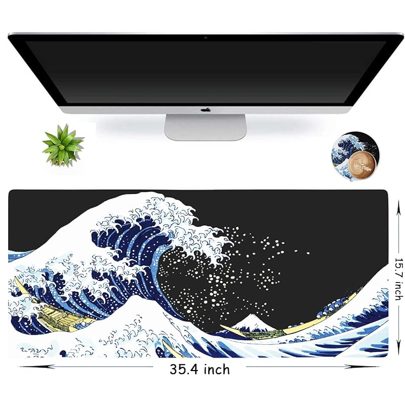 Mua iLeadon Japanese Sea Wave Large Mouse Pad, Extended Gaming Mouse Pad,  Non-Slip Water-Resistant Rubber Base Desk Mat, 35.1x15.75inch XXL Large  Anime Mouse Pad for Desk Computer trên Amazon Mỹ chính hãng