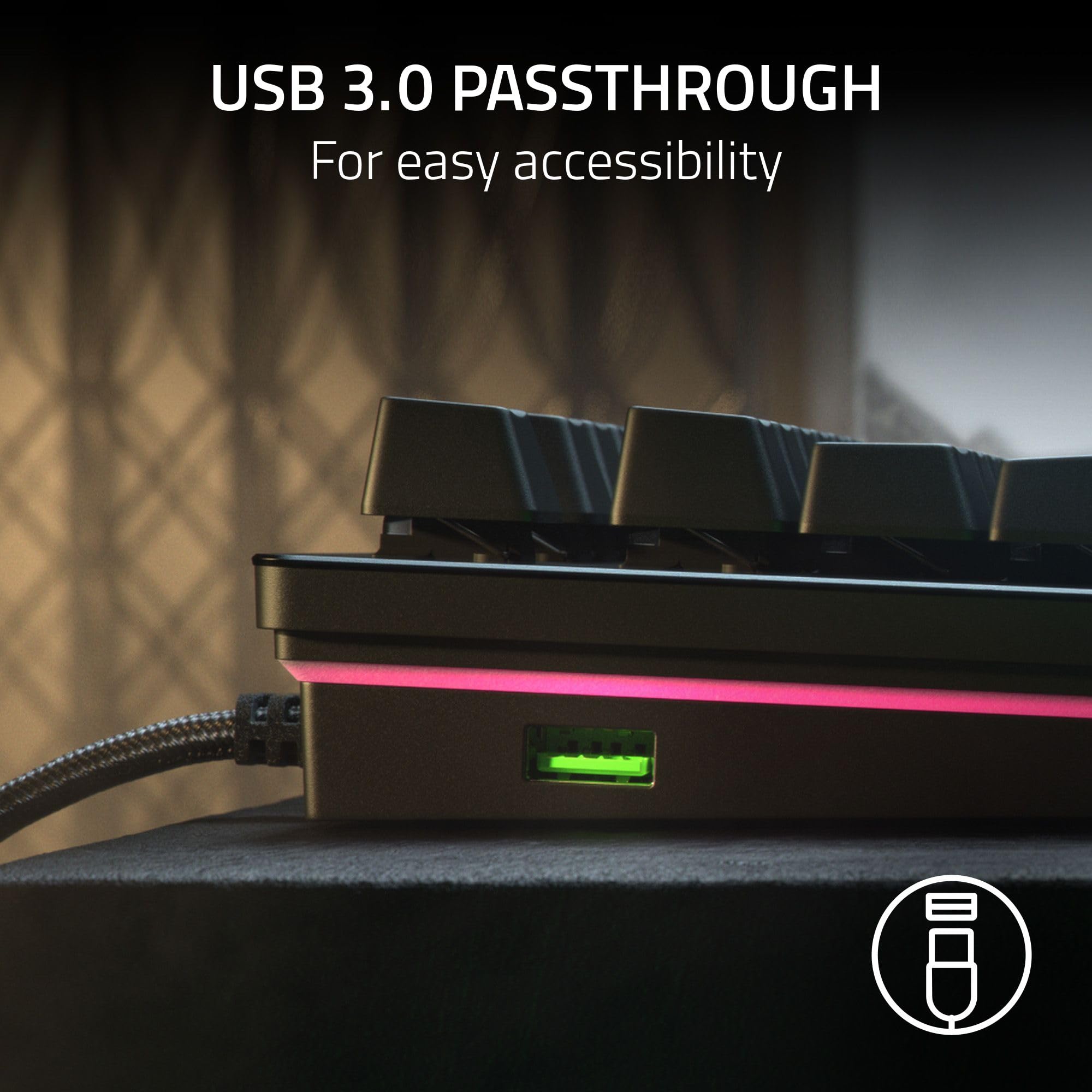 Razer Huntsman V2 (Analog Switch) - Optical Gaming Keyboard with Near-Zero Input Latency (Analog Optical-Mechanical Switches, Doubleshot PBT Keycaps, Detachable USB-C Cable) UK Layout | Black