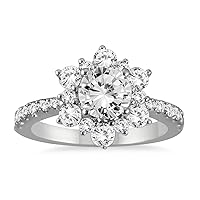 AGS Certified 1 3/4 Carat TW Diamond Engagement Ring in 14K White Gold (J-K Color, I2-I3 Clarity)