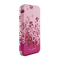 Ted Baker ALSTRIA Pink Scattered Flowers Mirror Folio Phone Case for iPhone 12/12 Pro Gold Shell