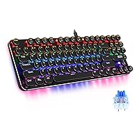 EDJO Mechanical Gaming Keyboard, 87 Keys Blue Switches with LED Rainbow Backlit Wired Computer Gaming Keyboard for Windows PC Gamers