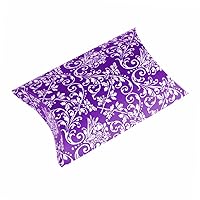 Homeford Damask Print Pillow Boxes, 3-Inch, 12-Piece (Purple)