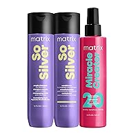 So Silver Purple Shampoo, Conditioner, & Miracle Creator Set | Color Depositing | Neutralizes Yellow Tones | For Blonde, Grey, & Platinum Hair | For Color Treated Hair | Packaging May Vary