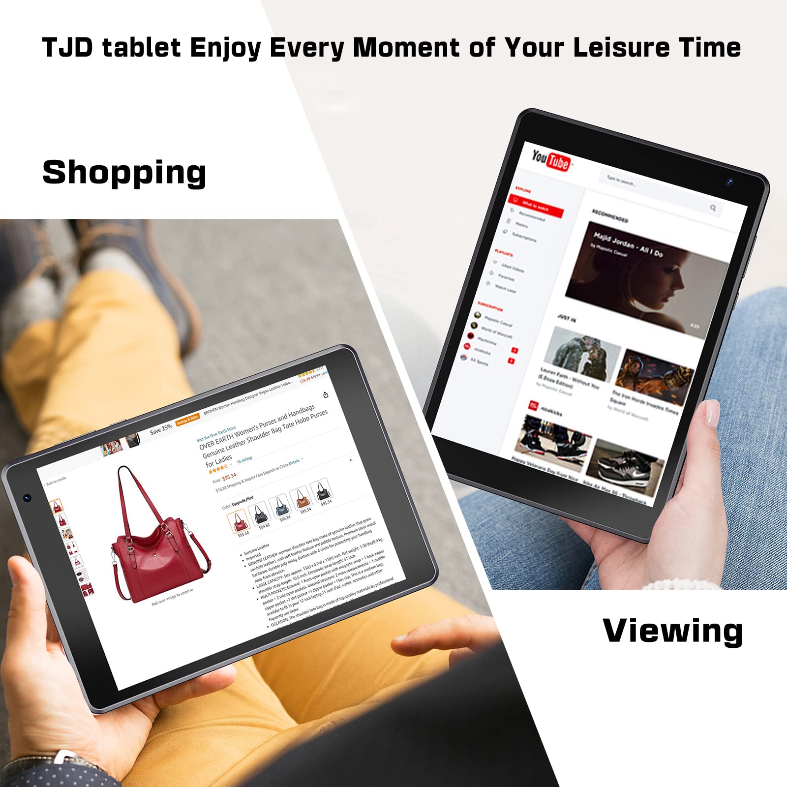 TJD Tablet 7.5 inch, Android 12.0 Smart Tablets 64GB Storage 512GB Expandable, Quad-Core Processor, Google GMS Certified Tablet Computer, PS FHD 1440x1080 Resolution Display, WiFi/Bluetooth 5.0
