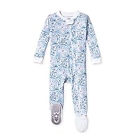 Burt's Bees Baby Girls Pajamas, Zip Front Non-slip Footed Pjs, 100% Organic Cotton and Toddler Sleepers