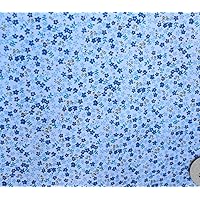 Polycotton Fabric Printed Lobelia Blue / 60