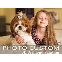 Hiah Custom Diamond Painting Kits for Adults with Your Photos,Full Drill Customized 5D Diamond Painting Private Gifts,for Beginners Rhi