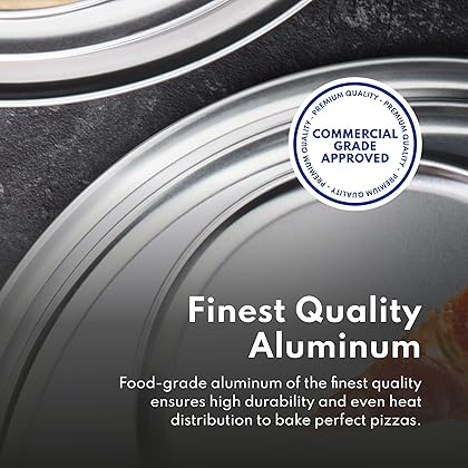 New Star Foodservice 50905 Pizza Pan / Tray, Wide Rim, Aluminum, 16 Inch, Pack of 6