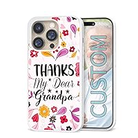 Custom Phone Cases Pink Purple Flower Design Gifts for Mother's Father's Day Cover Applicable With iPhone 11 12 13 14 Pro Max Plus Mini | Samsung Galaxy S21 S22 Ultra Plus (Pink flowers - Clear Cases)
