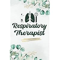 Respiratory Therapist (6 x 9 Inches): Blank Lined Paper Notebook With Green and Cream Watercolor Cover Design