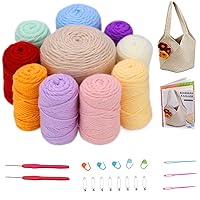 Crochet Blanket Kit Crochet Bag Kit,Shoulder Bag for Beginners Adults,Crochet Starter Kit with Instructions & Video Tutorial,Complete Knitting Kit