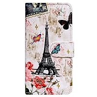 Case for TCL 30 XE 5G, Paris Tower Butterfly Leather Flip Phone Case Wallet Cover with Card Slot Holder Kickstand for TCL 30 XE 5G