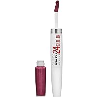Super Stay 24, 2-Step Liquid Lipstick Makeup, Long Lasting Highly Pigmented Color with Moisturizing Balm, Always Heather, Magenta, 1 Count