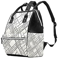 Abstract Monochrome Damaged Checked Diaper Bag Travel Mom Bags Nappy Backpack Large Capacity for Baby Care
