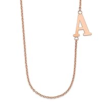 Jewels By Lux 14K Gold Large Offset Initial Cable Chain Necklace (Length 18 in Width 16 mm)