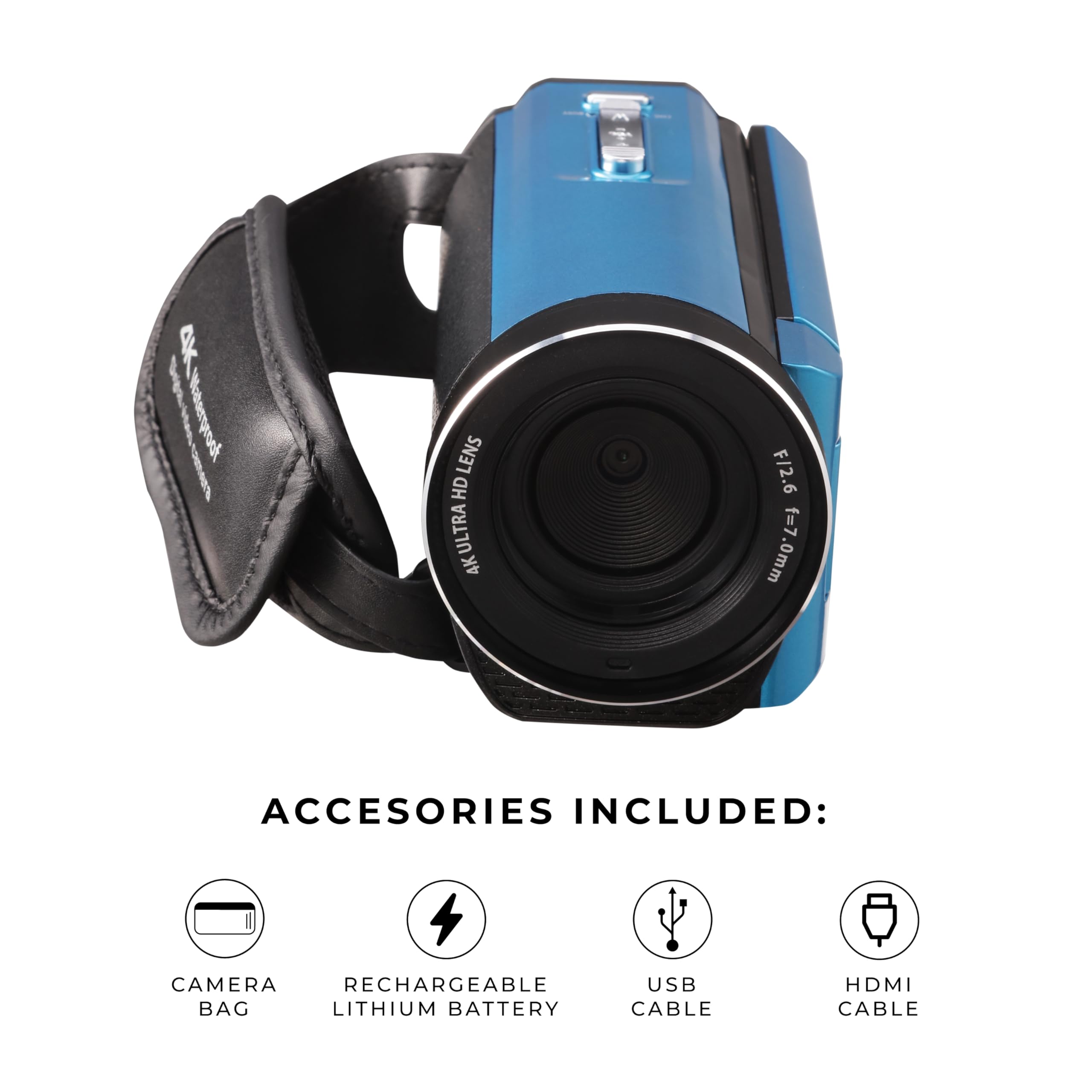 Vivitar - 4K Camcorder Ultra HD Lens, 4K Camera for Video Recording with 56MP, 13MP Sensor, 3