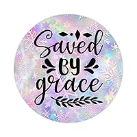 Saved by Grace Stickers 50 Pcs Distressed Christian Saying Sticker Graphic Durable Water Bottle Stickers Vinyl Stickers for Water Bottles Laptop Phone Computer 4inch
