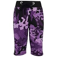 Kids Girls Boys Camouflage Purple Chino Shorts Knee Length Half Pant 5-13 Years
