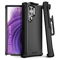 Samsung Galaxy S22 Ultra Case with Belt Clip | Military Grade Quad-Layer Rugged Phone Case, s22 Ultra Holster case Black | Designed in New York - Bunker Series