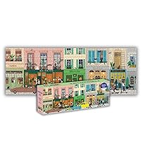 Galison Parisian Life – 1000 Piece Panoramic Puzzle Fun and Challenging Activity with Bright and Bold Artwork of Everyday Living in Paris for Adults and Families
