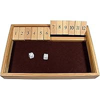 Deluxe Wood 12 Numbers Shut The Box Game