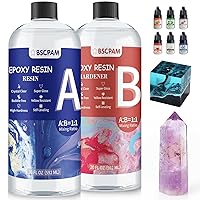 Epoxy Resin, 40OZ Resin Kit, Epoxy Resin Crystal Clear for DIY Art Crafts, Resin Mold, Jewelry, Countertop, Table Top, Wood- No Yellowing & Bubble Free, Easy Mix 1:1 Ratio