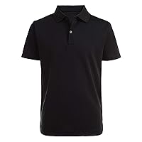 Nautica Boys' School Uniform Short Sleeve Polo Shirt, Button Closure, Moisture Wicking Performance Material