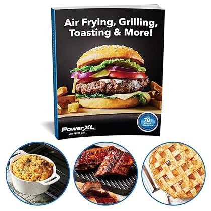 PowerXL Air Fryer Grill 8 in 1 Roast, Bake, Rotisserie, Electric Indoor Grill (Black Standard No Rotisserie) OPEN BOX