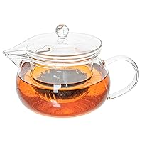 Restaurantware Forma 17 Ounce Glass Teapot 1 Double Wall Glass Tea Kettle - Does Not Chip Reusable Clear Glass Double Wall Teapot Rolled Rim Dishwashable