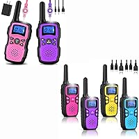 Wishouse Walkie Talkies for Kids Adults Long Range Rechargeable,Xmas Birthday Gift for 3 4 5 6 7 8 9 10 Year Old Boys Girls,Hiking Camping Gear Cool Toys 6 Pack