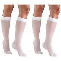 Truform Compression 15-20 Mmhg Sheer Knee High Stocking, Medium (Pack of 2), White