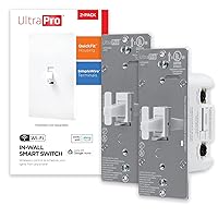 UltraPro Smart Switch, 2.4GHz Wi-Fi Smart Light Switch, QuickFit & SimpleWire, 3 Way Switch, Works with Alexa, Google Assistant, No Hub Needed, UL Certified, Needs Neutral Wire, White, 2 Pack, 51439