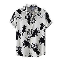 Men's Summer Vacation Beach Shirt Tropical Holiday Stylish Button Down Hawaiian Shirt Short Sleeve Aloha Party Shirts
