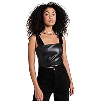 alice + olivia Women's Cassidy Faux Leather Top