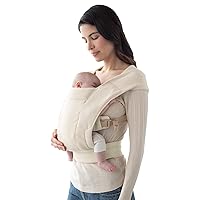 Ergobaby Embrace Cozy Newborn Baby Wrap Carrier (7-25 Pounds), Premium Cotton, Cream