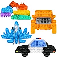 4 Pack Push Pop Bubble Sensory Fidget Toys, Simple Fidget Toy Pack Bubble Popper Silicone Squeeze Toy Stress Relief Hand Toys Party Favors