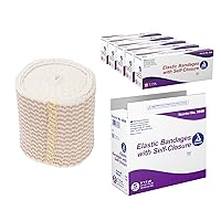 Dynarex Elastic Bandages with Self-Closure, Outstanding Compression and Stretch, Latex-Free Elastic Bandages with Velcro Closure, 2