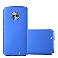 Case Compatible with Motorola Moto X4 in Metal Blue - Shockproof and Scratch Resistent Plastic Hard Cover - Ultra Slim Protective Shell Bumper Back Skin