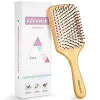 Hair Brush-Bamboo Wood Paddle Brush for Women Men Massaging Scalp Increase Hair Growth