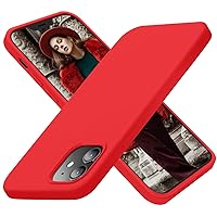 Cordking Designed for iPhone 12 Case, Designed for iPhone 12 Pro Case, Silicone Shockproof Phone Case with [Soft Anti-Scratch Microfiber Lining] 6.1 inch, Red