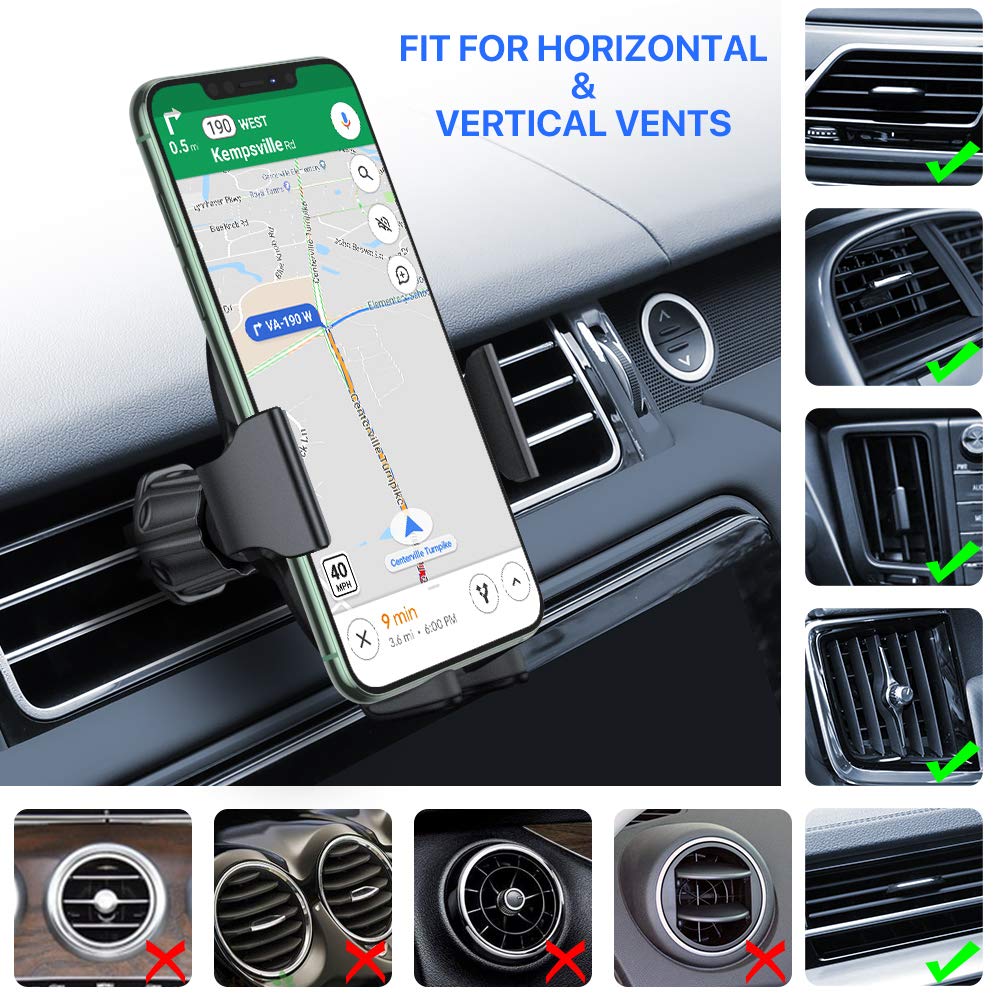 Miracase [Upgraded] Car Phone Mount, Air Vent Cell Phone Holder for Car, Universal Car Phone Holder Cradle Compatible with iPhone 14 Series/14 Pro Max/iPhone 13 Series/iPhone 12/11/XR and More