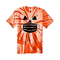 Jack O' Lantern Pumpkin with Mask Halloween Costume Unisex Tie Dye T-Shirt