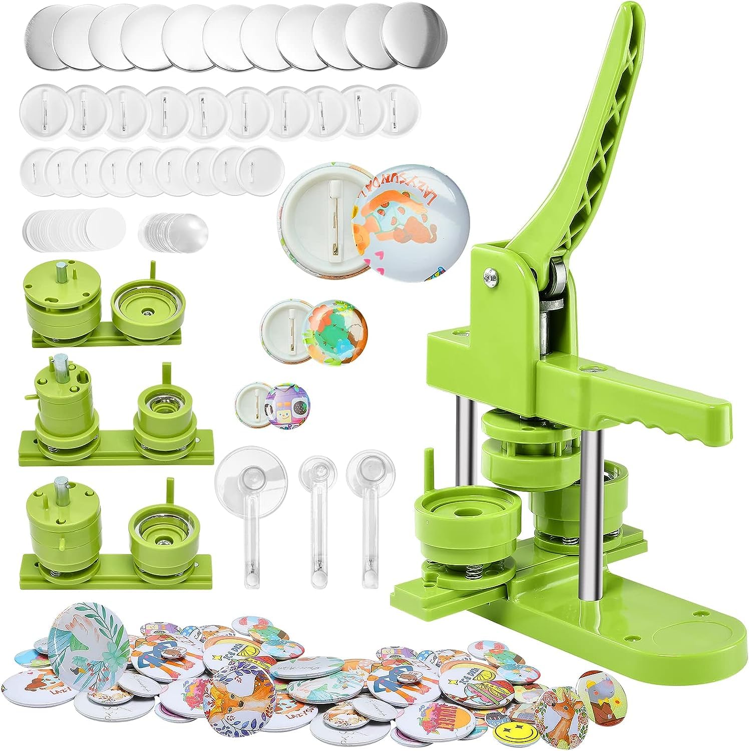 Button Maker Machine Multiple Sizes 400pcs: Aiment 25/44/75mm Badge Pin Maker Button Press with Free 400Pcs 1/1.73/3 inch Button Parts Pin Supplies & Circle Cutters & Pictures for Halloween DIY Gifts