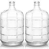 2 Pcs Round Glass Carboy Clear Beer Wine Water Jug Water Bottle Brewing Fermenter Container for Home and Kitchen (3 Gallon)