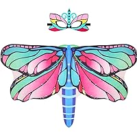 iROLEWIN Toddler Kids Dragonfly-Costume-Butterfly-Wings for Girls Fairy-Dress-up Wings and Mask as Bug Toys Party Favors Gift