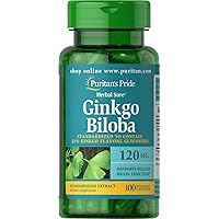 Ginkgo Biloba Standardized Extract 120 mg-100 Capsules